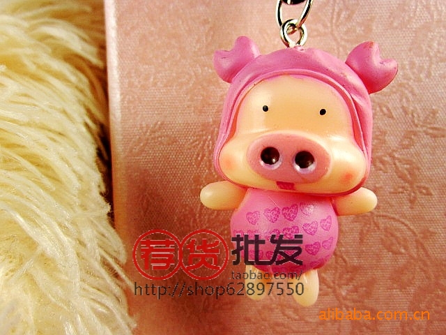 动漫 可爱 麦兜 猪 手机链 兜兜猪 手机挂件图片