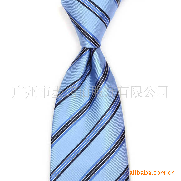 【蓝色条纹式领带 广东领带批发 珠三角领带厂