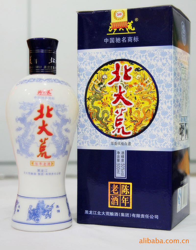 北大荒白酒精品/北大荒陈老酒50°一斤装(青花瓷瓶