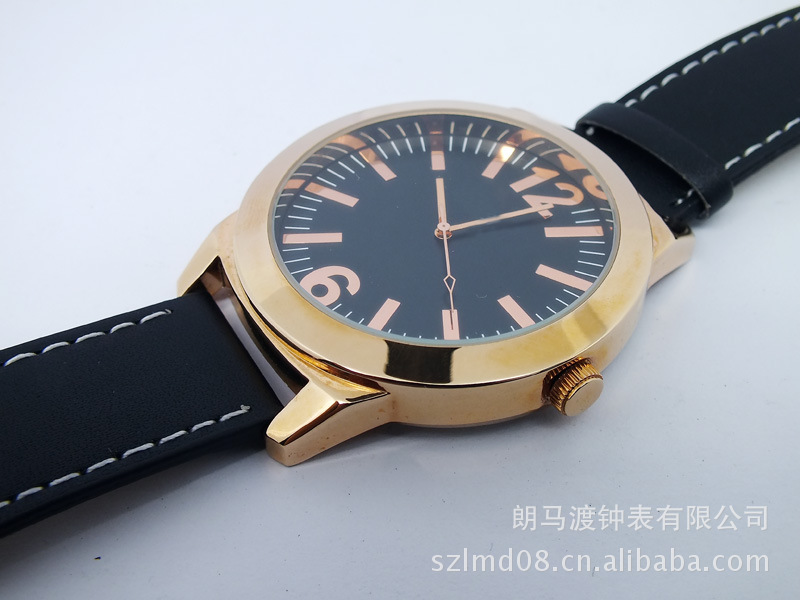 批发采购钟表-供应 新款手表 金色表圈黑色表面