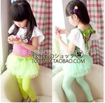 0066# 李其童装批发 2012年夏装新款可爱花边飘带T恤 0.5kg