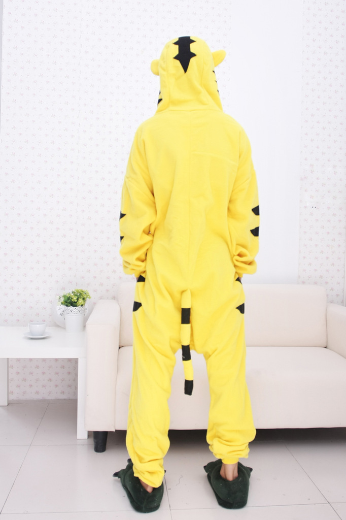<em>普通</em>版(<em>珊瑚绒</em>)黄老虎卡通连体<em>睡衣图片</em>,<em>普通</em>版