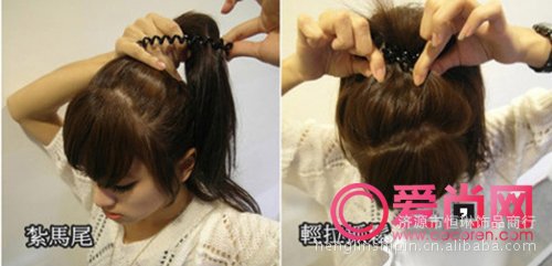 巧用电话线发圈绑<em>头发</em> 一分钟打造上班盘发发