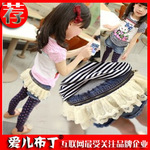 2012夏款 韩版百搭时尚蕾丝拉链牛仔短裤 热裤 女童童裤