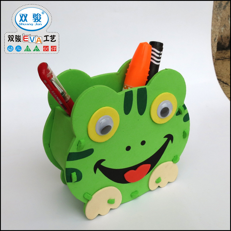 双骏eva 幼儿手工玩具 diy益智文具 立体西瓜笔筒 ***批发 混批