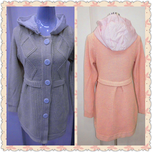 【秋冬新款女装欧美粗毛线<em>连帽开衫长款毛衣</em>女