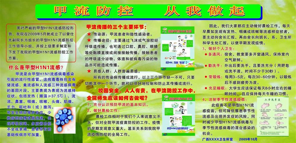 【209海报办公装饰3957预防甲型流感知识宣传