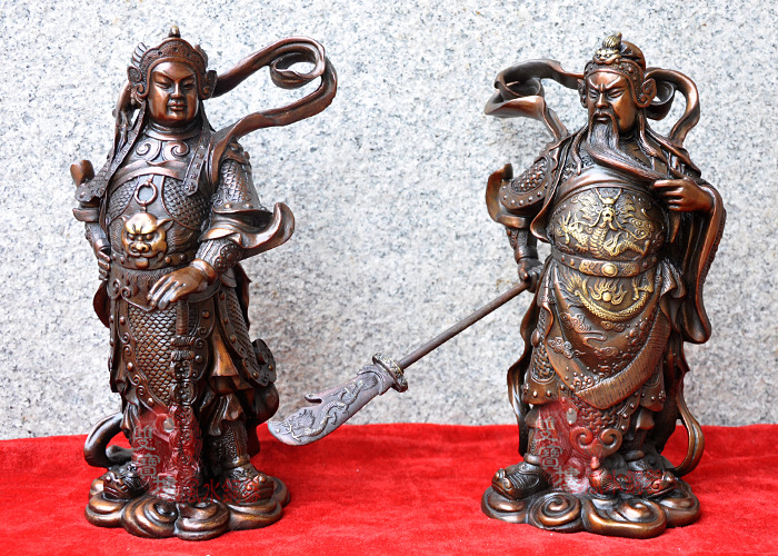 纯铜关公铜像批发台湾祥狮佛像工艺品韦驮韦陀菩萨铜像摆件摆设
