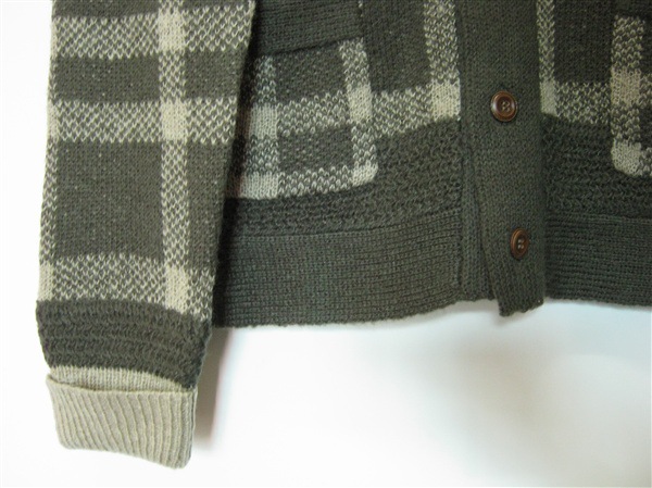 2012最新日本原单 格子纹<em>小翻领开衫</em> 厚<em>毛衣</em> 男