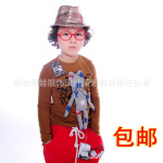 【包邮款】韩版儿童春款长袖T恤 童纯棉暴力熊贴画卫衣1A3012黄