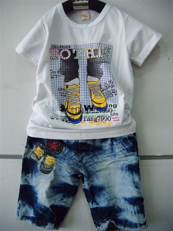 2012新款童套装 韩版男童套装 奥戴尔面料童套