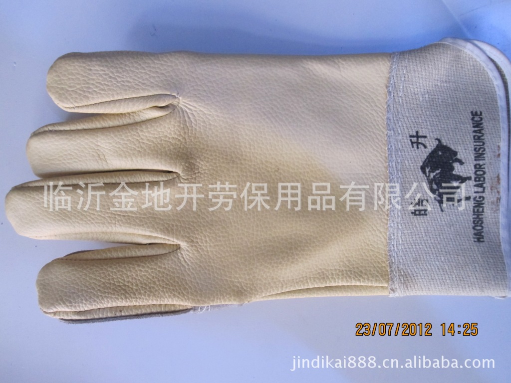 【杰人】头层加托/短电焊手套/全皮手套/劳保手套/