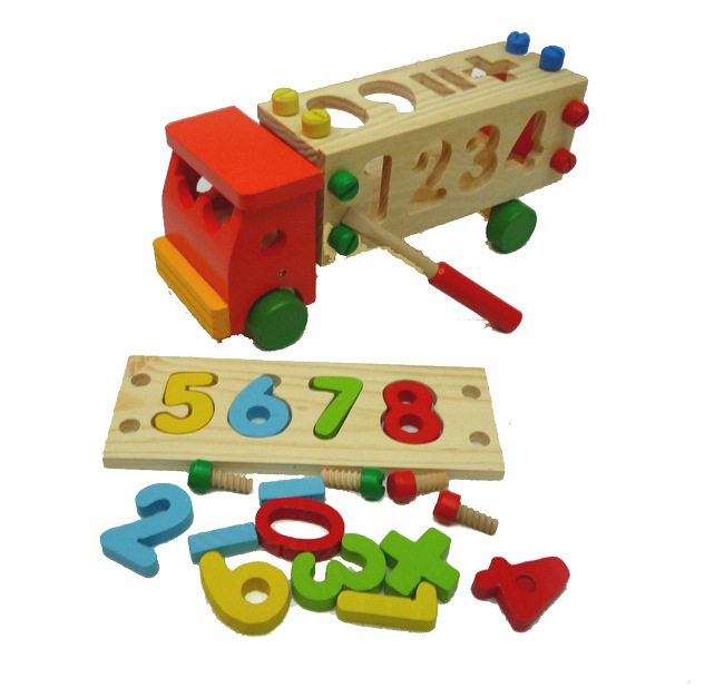 儿童益智玩具 多功能 工程车 数字游戏拼装玩具