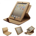 lention ipad2 保护套 360度旋转横竖调节2合1休眠真皮皮套