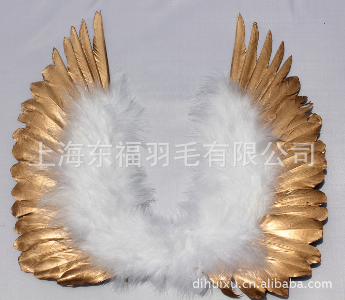 金色羽毛翅膀 天使翅膀 cosplay道具 可隨意造型舞會聖誕精品工廠,批發,進口,代購