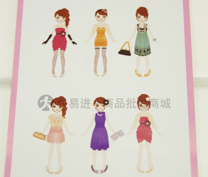 J163 <em>3D</em>卡通儿童贴纸 可爱<em>美女换装</em>立体贴纸 