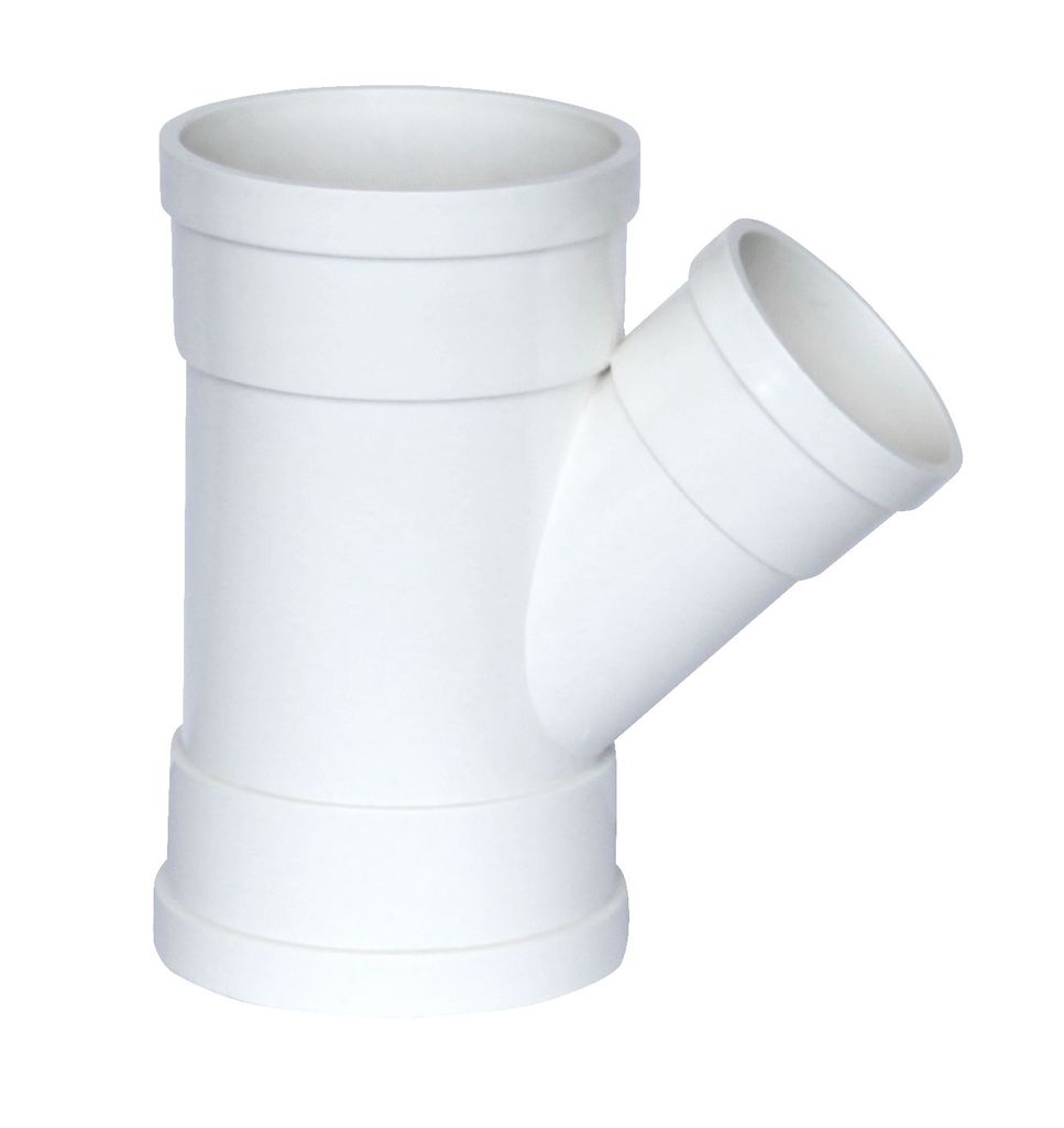 江苏百安居供应PVCU管件110*75异径斜三通 图片