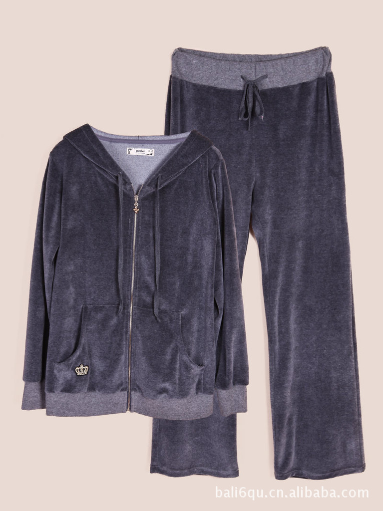 原单品牌jui@cy改<em>标</em>女式天鹅绒休闲家居服<em>睡衣</em>
