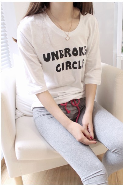 美丽说推荐 超百搭薄款英文字母4色T恤 加盟代