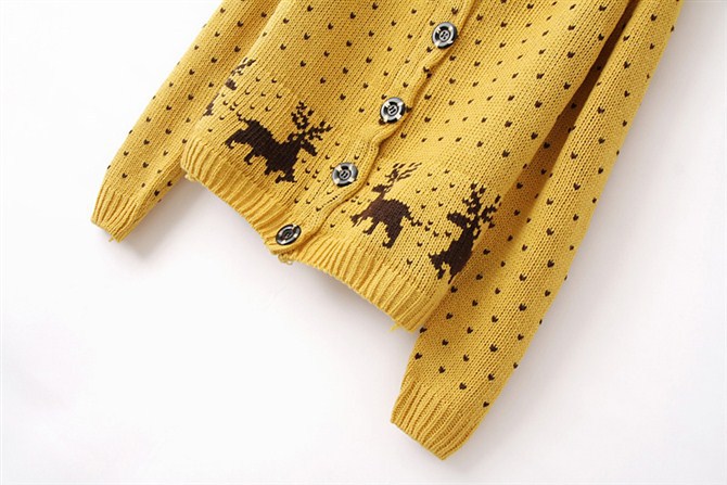 012新款小鹿毛衣外套宽松韩版<em>针织开衫女冬加</em>