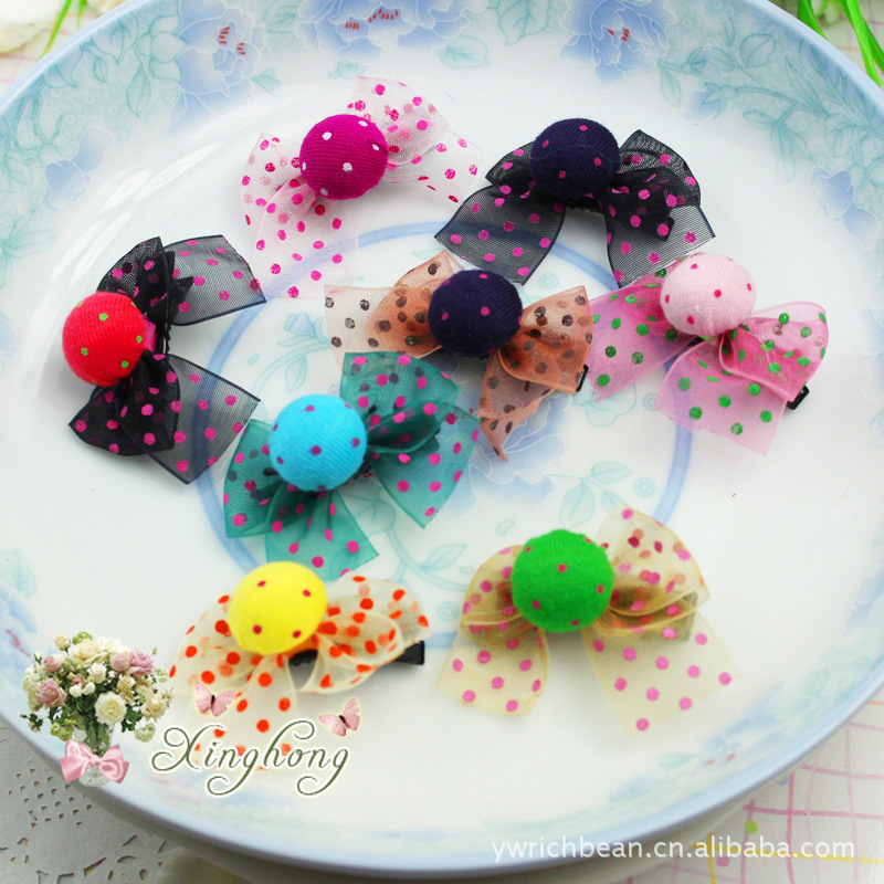 多色纽扣可爱款 儿童发夹 边夹<em>小饰品</em>批发 <em>女童</em>