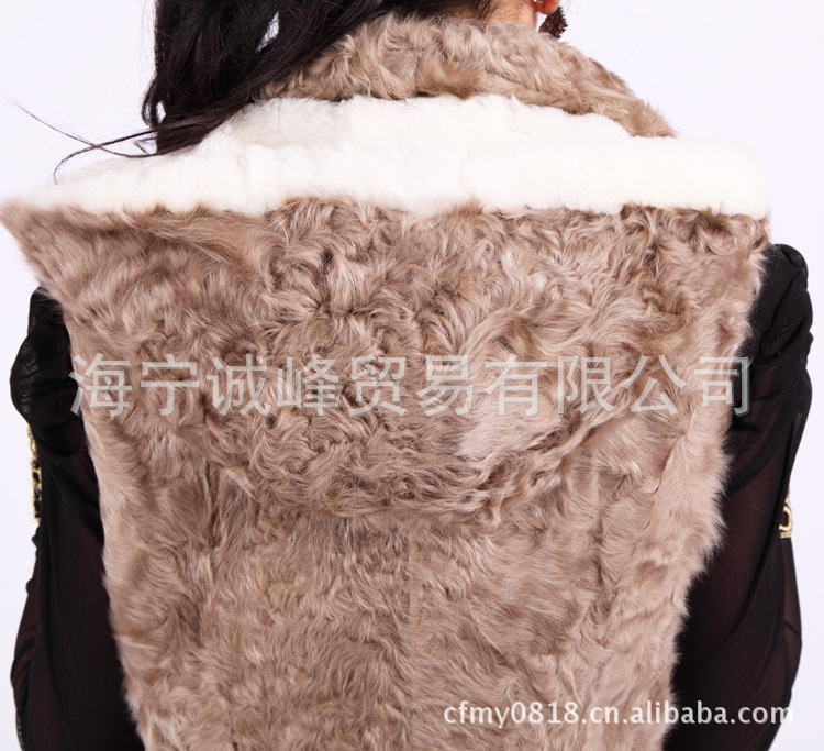 女式<em>湖羊毛</em>配皮毛一体时尚<em>皮草马甲</em> - 女式<em>湖羊</em>