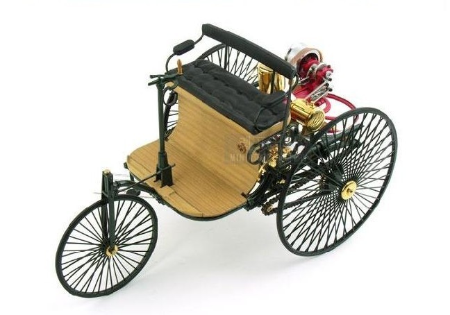 富兰克林1:8合金1886年奔驰一号花车benz patent motorwagen 车模