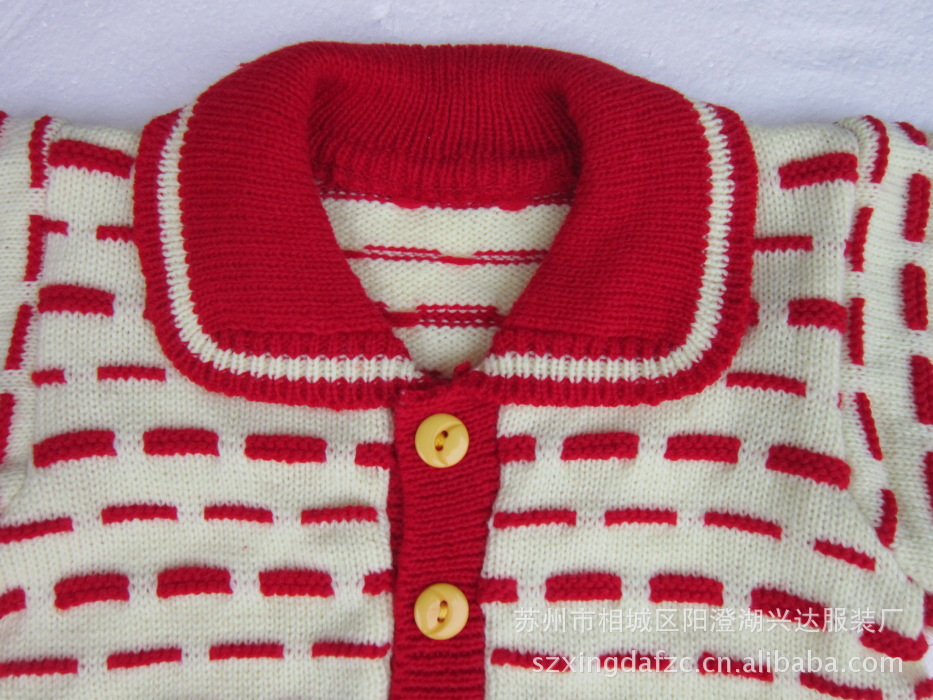 【<em>儿童毛衣</em>套装批发 <em>翻领</em>开档电脑粗细横条线