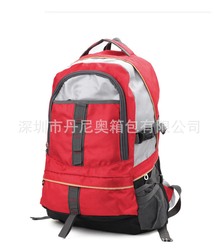 厂家供应休闲红色背包 品牌运动包 登山运动包