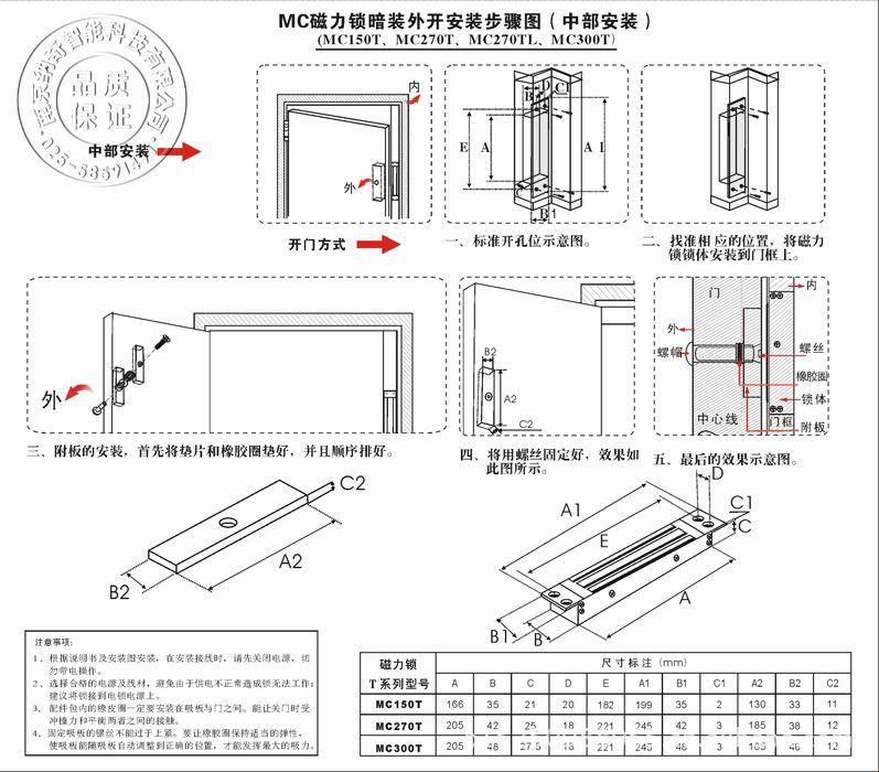 lcj力士坚品牌 玻璃门磁力锁批发 挂装磁力锁 暗装磁力锁mc270t