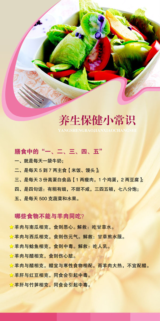 【350海报展板装饰画1839养生健康小常识psd