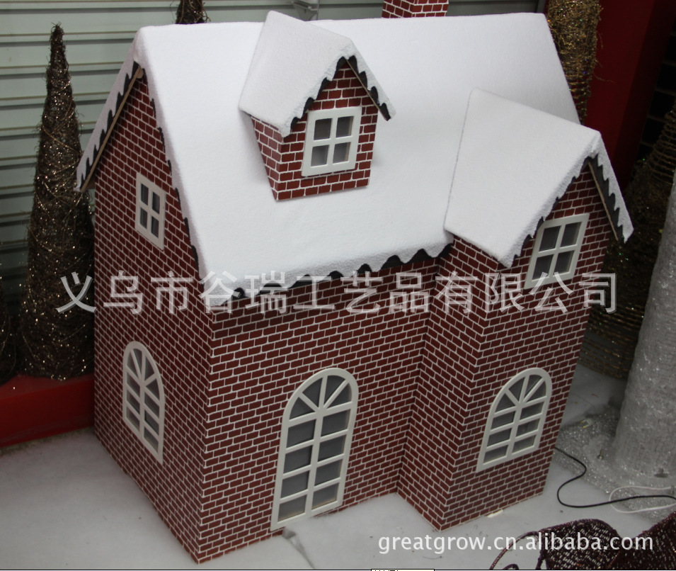 【谷瑞圣诞】供应圣诞小屋 圣诞木屋 雪房子 圣诞场景房子图片_3