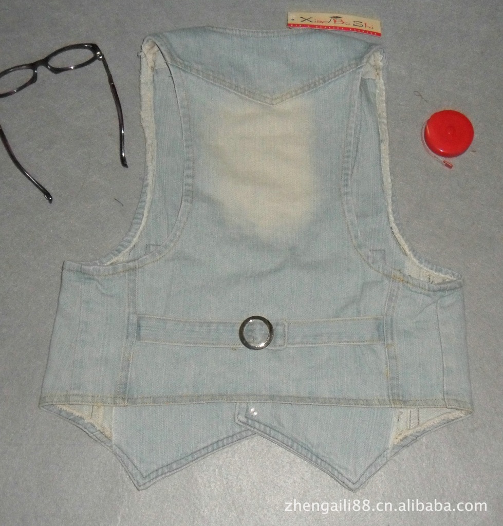 出口外单 2012新款 <em>短装女式</em>牛仔<em>马夹</em>/背心 库