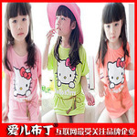 2012夏装新款 爱儿布丁 卡通hellokitty童裙 韩版女童童裙