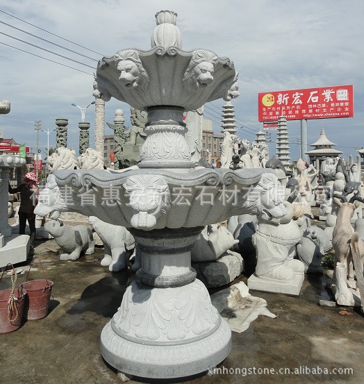 狮头三层喷水池1