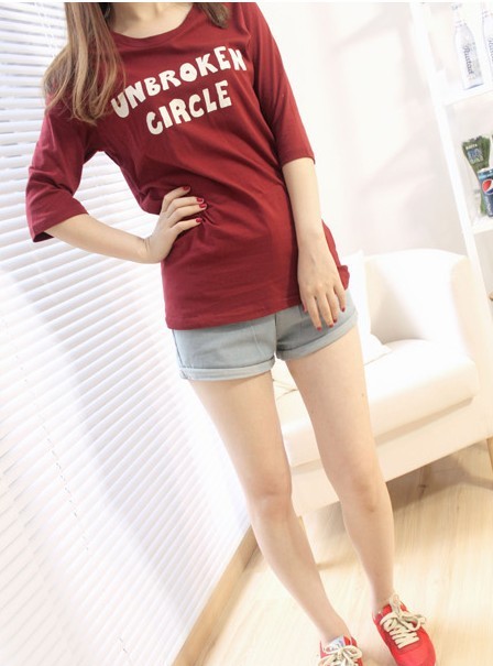 美丽说推荐 超百搭薄款英文字母4色T恤 加盟代