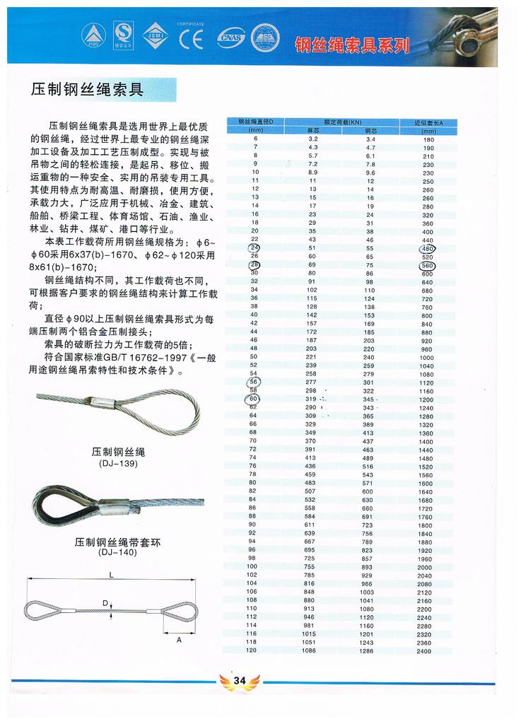 插编钢丝绳索具