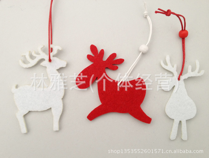 自己生产 生产加工无纺布装饰品 小鹿挂件 圣诞装饰品 礼品