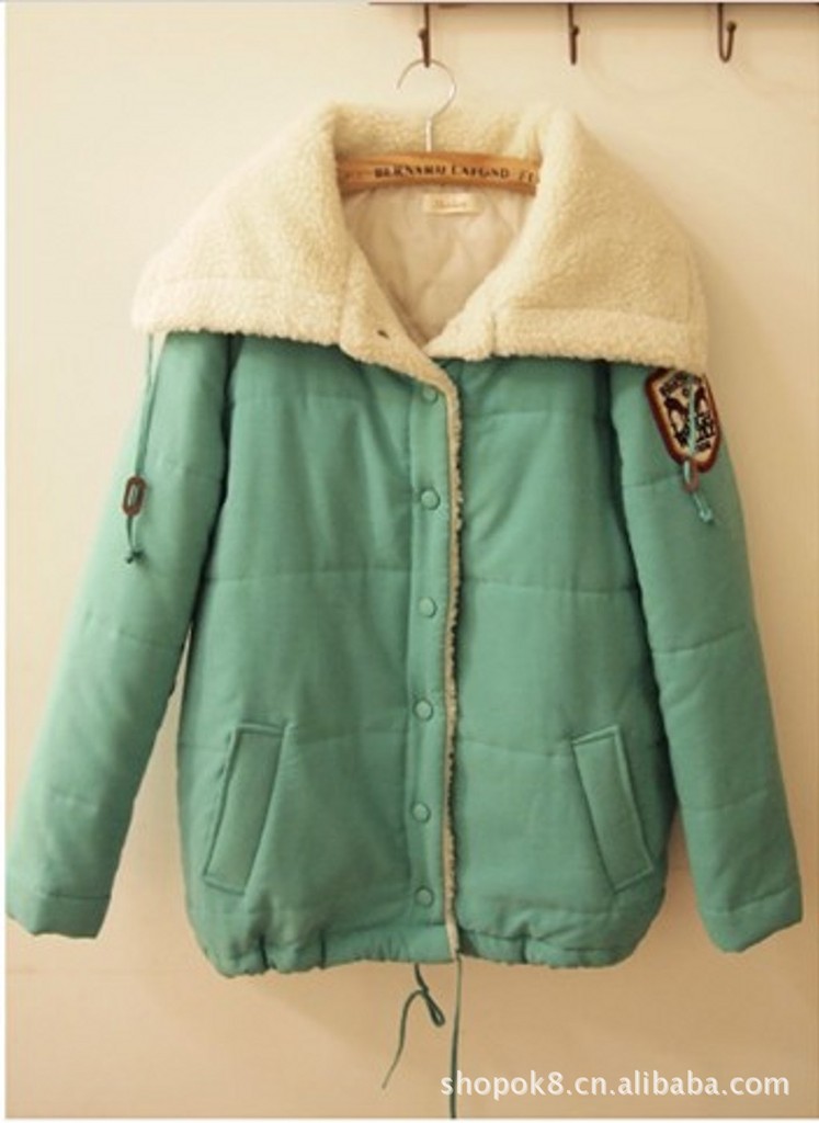 韩版短款女式女士<em>女生棉衣</em> 品牌原单修身亮面