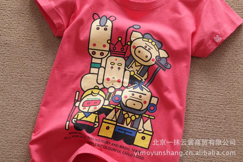 夏季厂家批发<em>女装CLOT</em>唐僧四人卡通图案纯棉
