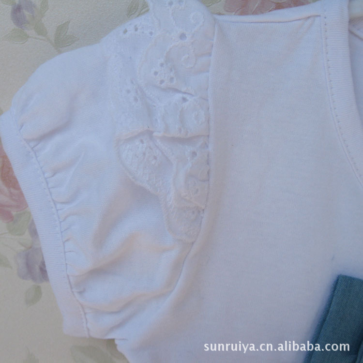 韩国原单allo夏款<em>女童</em>短袖套装<em>上衣加短裤</em>201