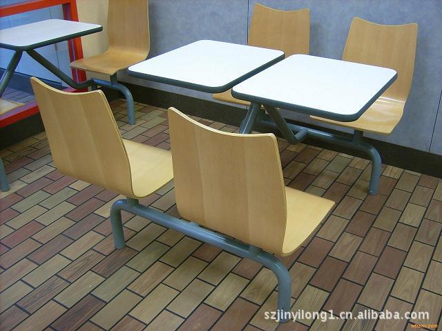 批发新款肯德基餐桌 快餐桌 白橡木餐桌 厂家直