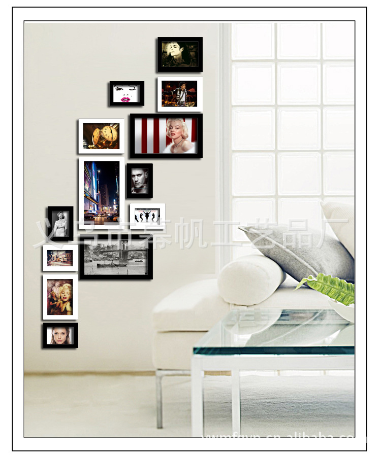 k1302义乌厂家ps创意发泡组合照片相框墙批发