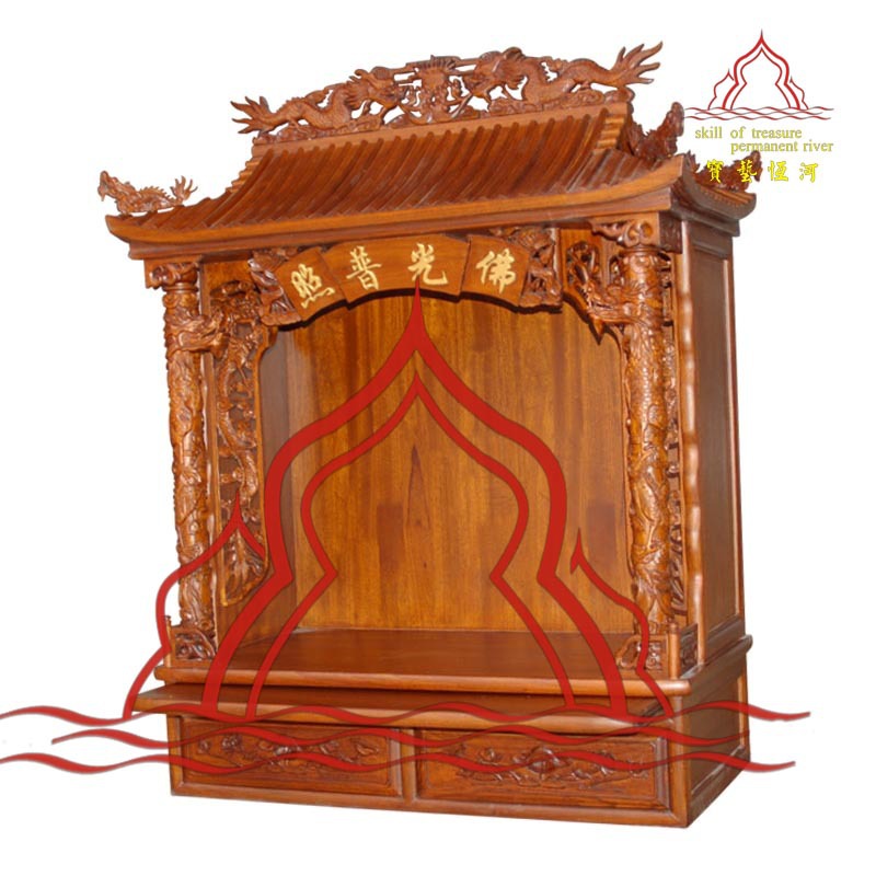24寸双龙屋顶佛龛 神龛佛柜 神柜图片,24寸双龙