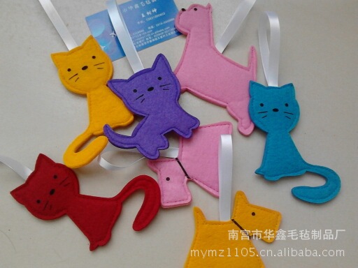 销中 精美时尚可爱卡通小动物毛毡饰品挂件 毛