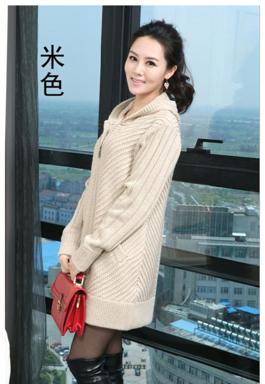 2012女款冬装 韩版新款<em>羊毛衫</em> 毛衣<em>开衫</em>中<em>长款</em>