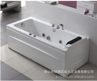 浴缸-LU38 白色 左双裙边 冲浪按摩浴缸
