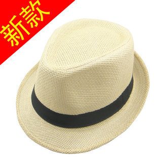 现货 帽子男夏天遮阳帽 草编礼帽爵士帽 男士帽子夏季 时尚款式