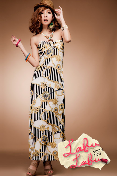 【K8907<em>女装</em>批发 新款 <em>恋恋</em>长滩?木环胸抓皱锁