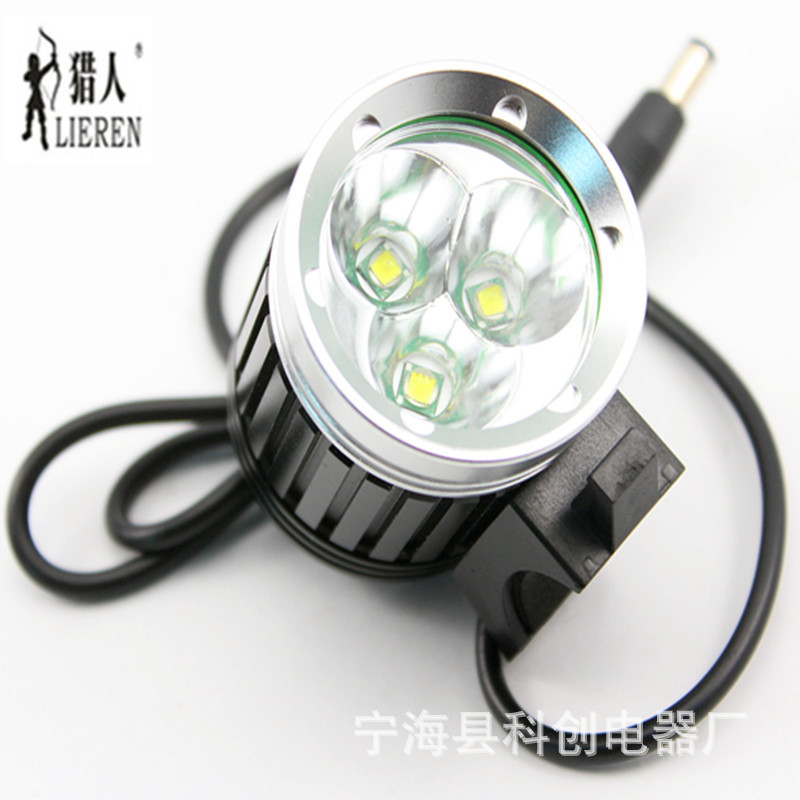 新款LED CREE 3核T6强光头灯 自行车头灯 打